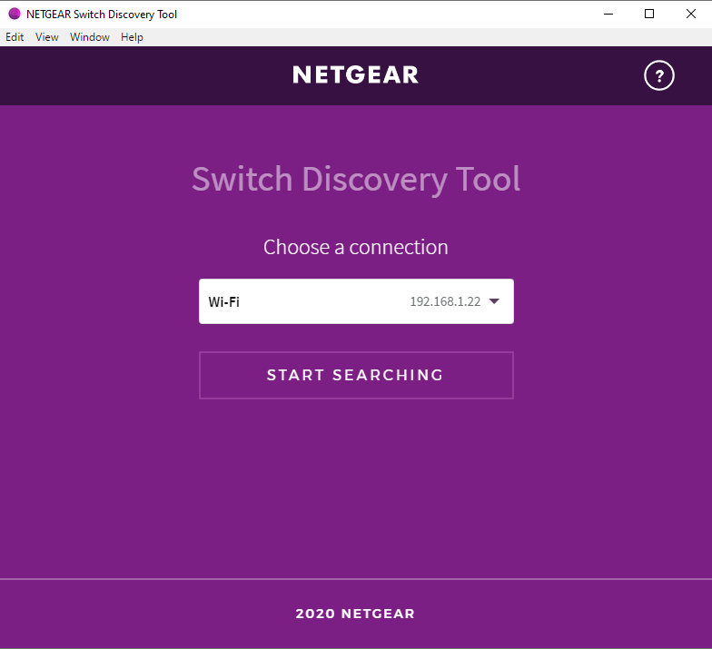 Interface de l'application NETGEAR de découverte