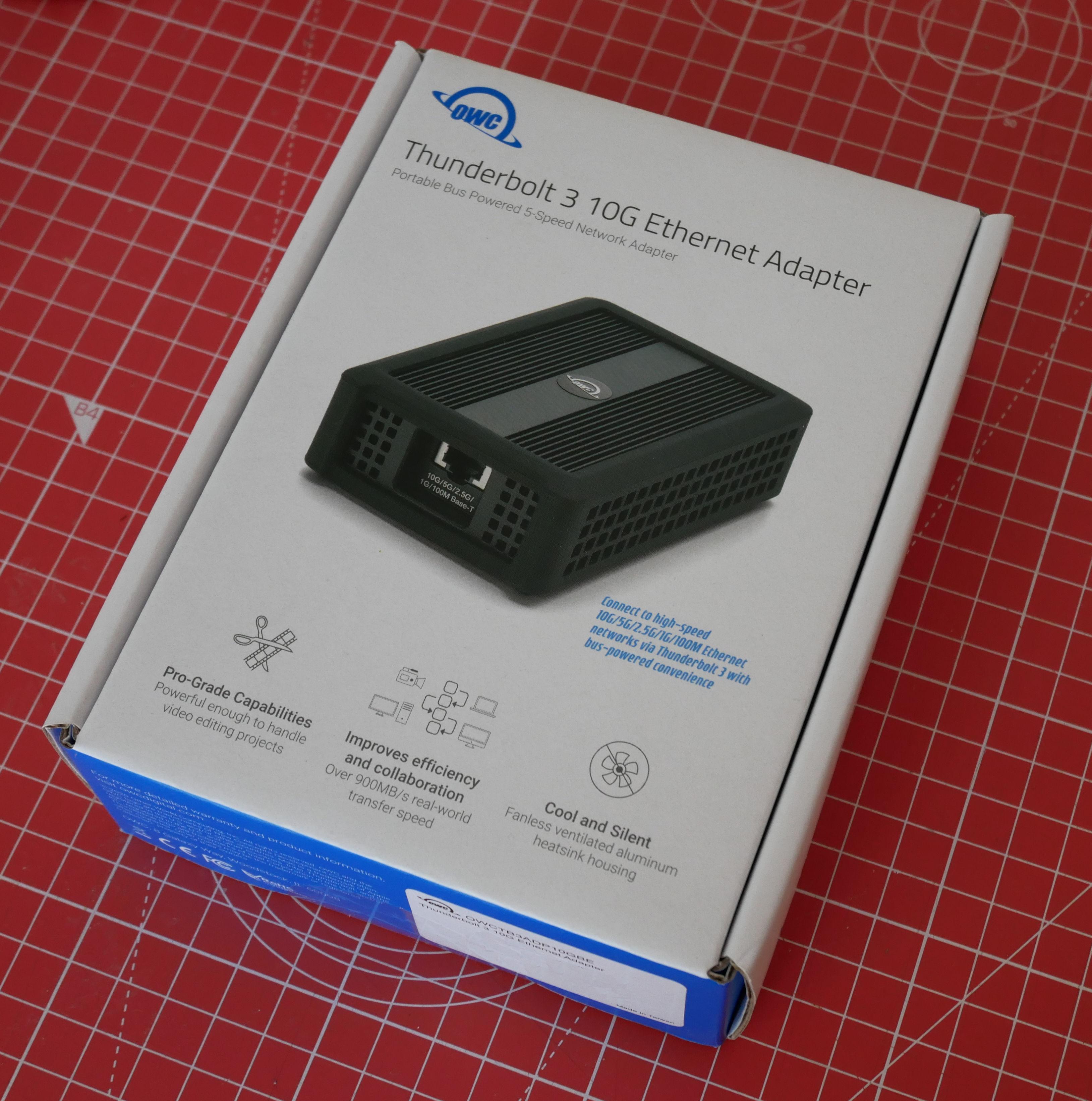 Emballage de l'adaptateur Thunderbold 3 vers Ethernet 10G de OWC